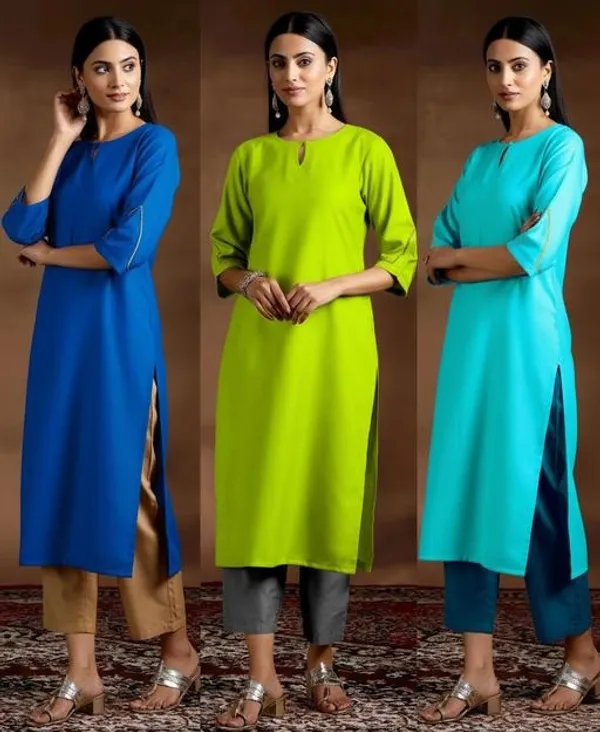 PETAL_BLUE&GREEN&AQUABLUE_SLEEVE_KURTI
