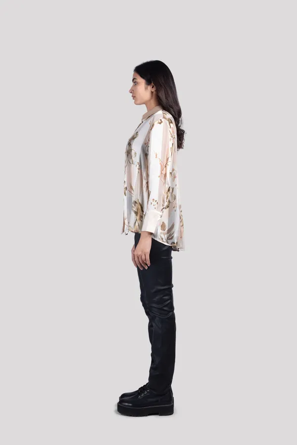 Gold_Cotton_Floral_Print_Shirt_For_Women