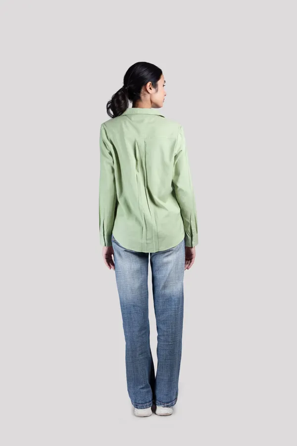 Green_Cotton_Kurta_Shirt_For_Women
