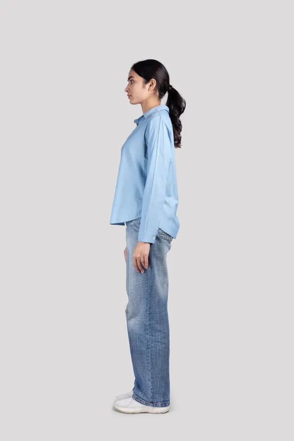 Blue_Cotton_Kurta_Shirt_For_Women