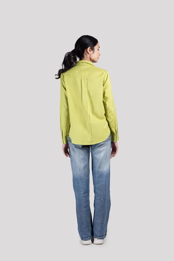Green_Cotton_Kurta_Shirt_For_Women