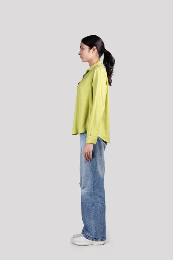 Green_Cotton_Kurta_Shirt_For_Women