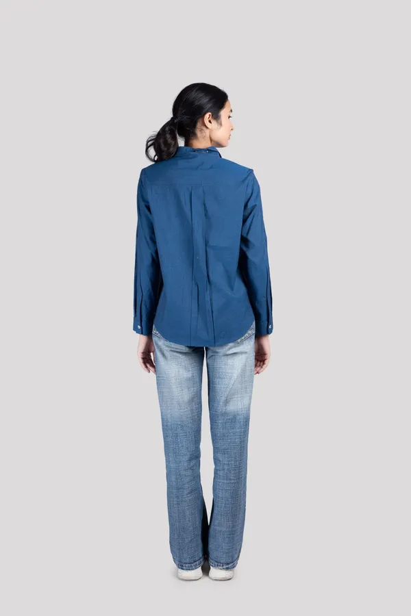 Blue_Cotton_Kurta_Shirt_For_Women