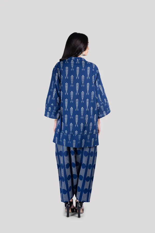 Blue_Cotton_Lace_Sleeves_Hem_Co_Ord_Set_With_Comfort_Salwar_For_Women