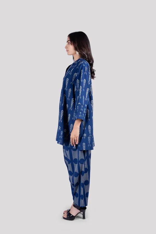Blue_Cotton_Lace_Sleeves_Hem_Co_Ord_Set_With_Comfort_Salwar_For_Women