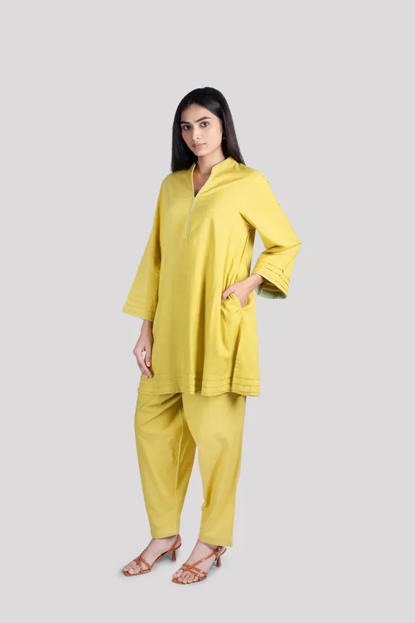 Mustard_Cotton_Co_Ord_Set_With_Comfort_Salwar_For_Women