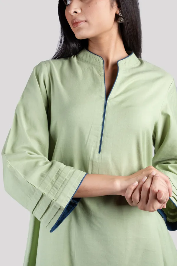 Green_Cotton_Co_Ord_Set_With_Comfort_Salwar_For_Women