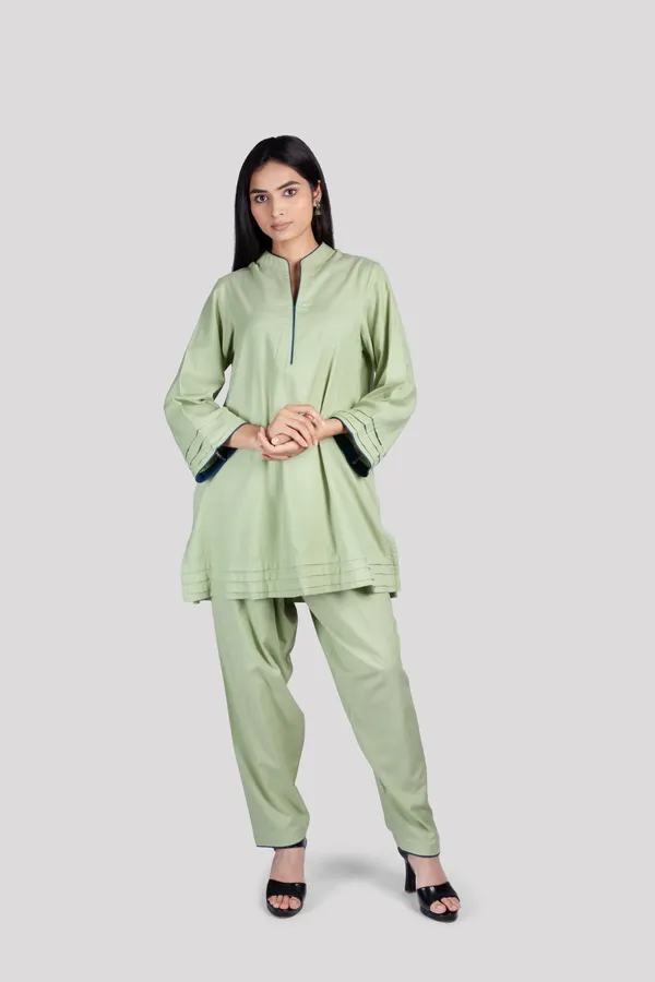 Green_Cotton_Co_Ord_Set_With_Comfort_Salwar_For_Women