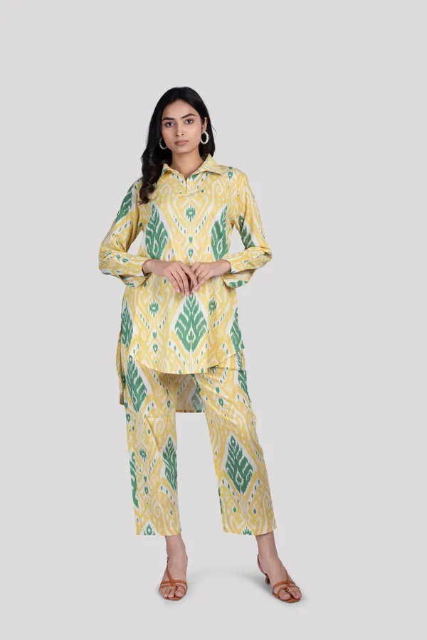 Green_Soft_Cotton_Ikat_Print_Co_Ord_Set_For_Women