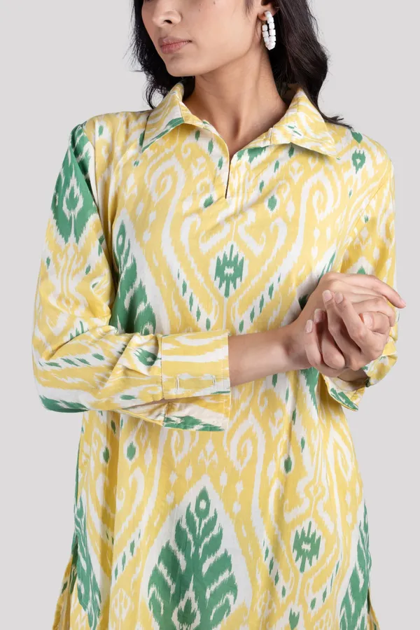 Green_Soft_Cotton_Ikat_Print_Co_Ord_Set_For_Women