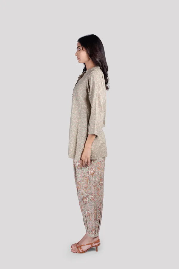 Brown_Soft_Cotton_Co_Ord_Set_With_Dhoti_Pants_For_Women