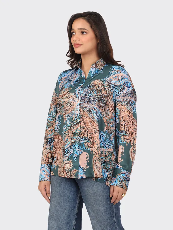 Multicolour_Cotton_Paisley_Semi_Formal_Shirt_For_Women