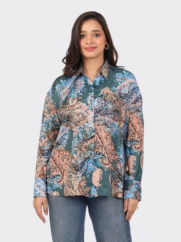 Multicolour_Cotton_Paisley_Semi_Formal_Shirt_For_Women