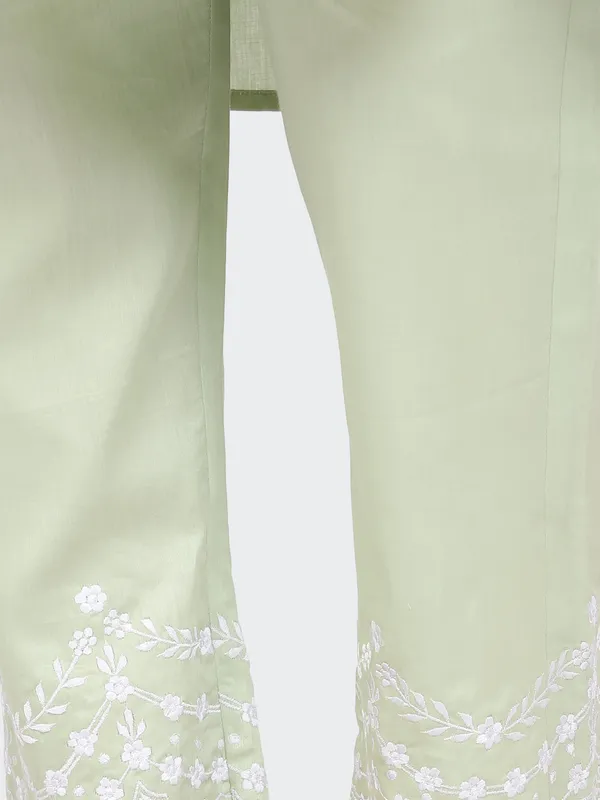 Green_Cotton_Mint_Palazzo_Embroidery_Kurta_Set_For_Women