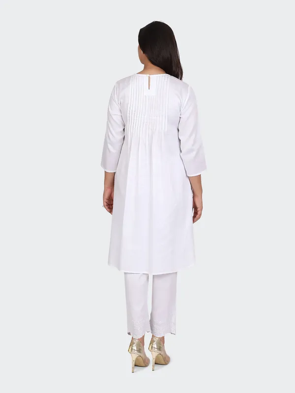 White_Cotton_Palazzo_Embroidery_Kurta_Set_For_Women