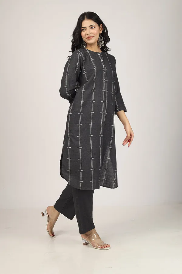 Black_Cotton_Kurta_Pyjama_Set_For_Women