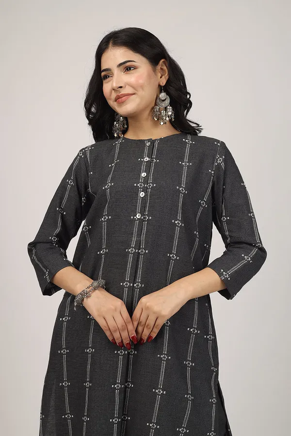 Black_Cotton_Kurta_Pyjama_Set_For_Women