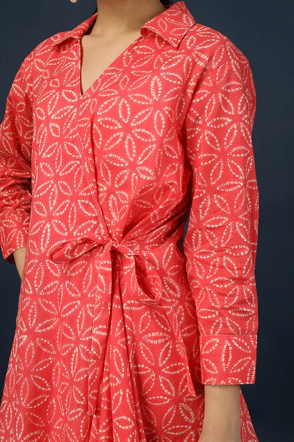 Red_Cotton_Muslin_Floral_Kurta_Pyjama_Set_For_Women