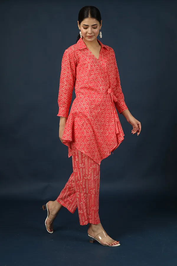 Red_Cotton_Muslin_Floral_Kurta_Pyjama_Set_For_Women