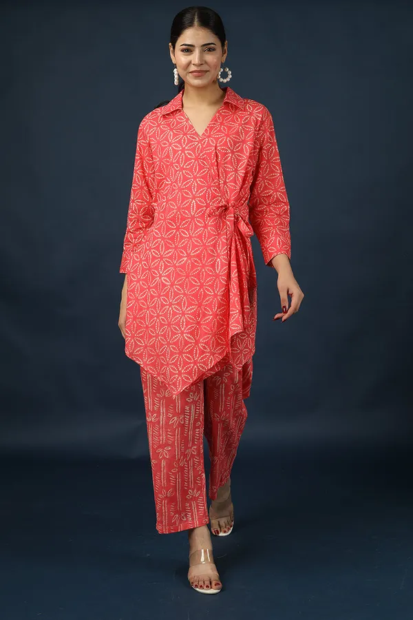 Red_Cotton_Muslin_Floral_Kurta_Pyjama_Set_For_Women