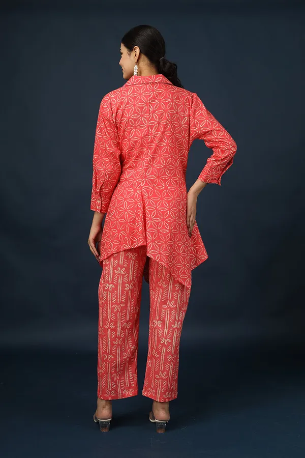 Red_Cotton_Muslin_Floral_Kurta_Pyjama_Set_For_Women