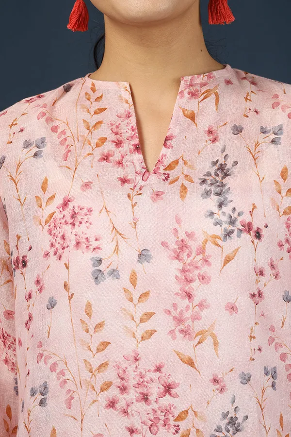 Pink_Linen_Floral_Top_Pant_Set_For_Women
