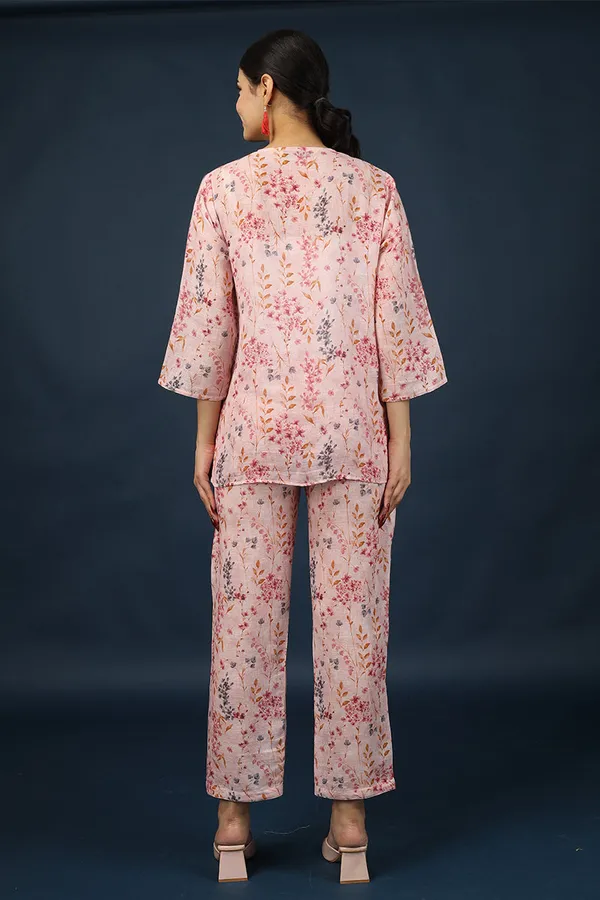 Pink_Linen_Floral_Top_Pant_Set_For_Women