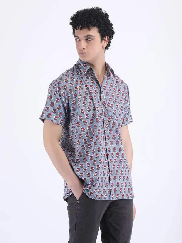 Indigo_Cotton_Block_Print_Summer_Shirt_For_Men