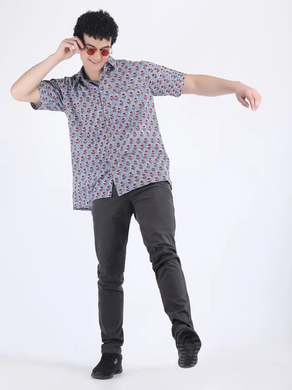Indigo_Cotton_Block_Print_Summer_Shirt_For_Men