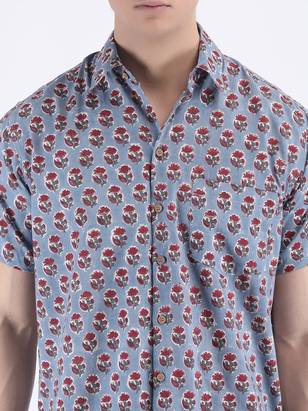 Indigo_Cotton_Block_Print_Summer_Shirt_For_Men