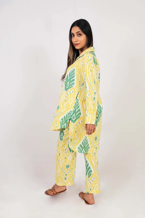 Yellow_Soft_Cotton_Ikat_Print_Co_Ord_Set_For_Women