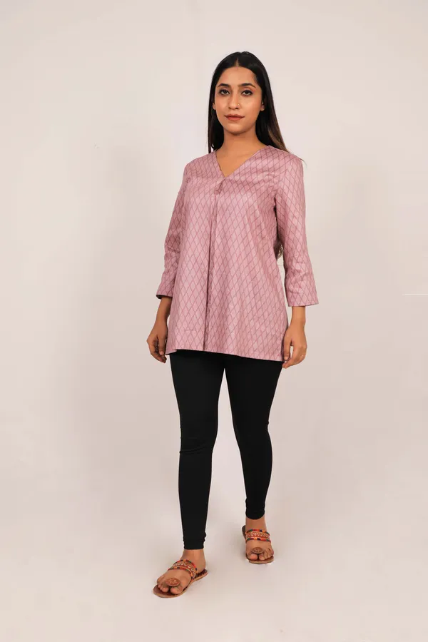 Pink_Cotton_Summer_A_Line_Kurti_For_Women