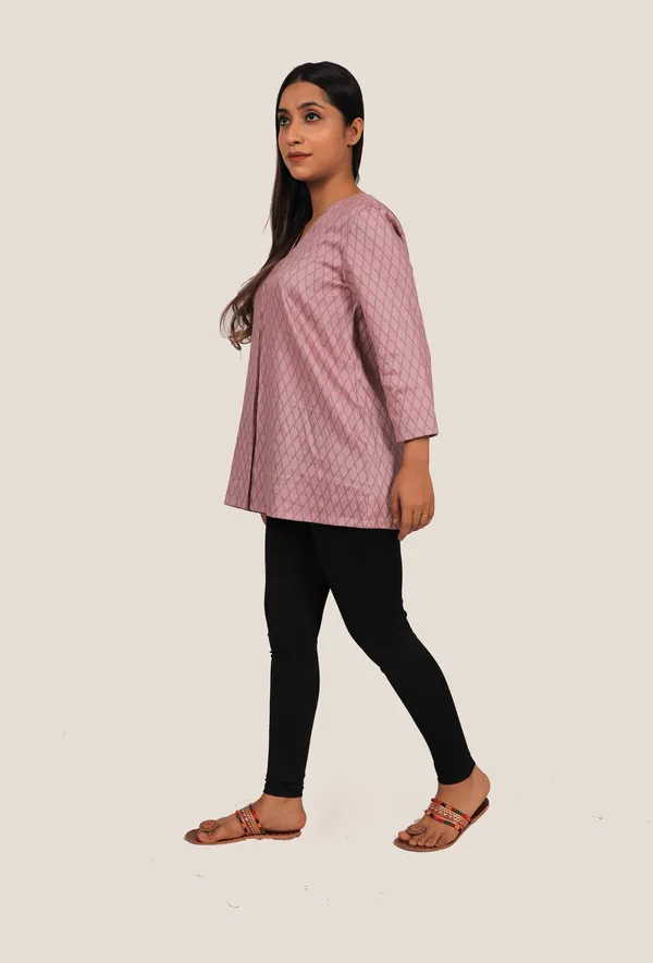 Pink_Cotton_Summer_A_Line_Kurti_For_Women