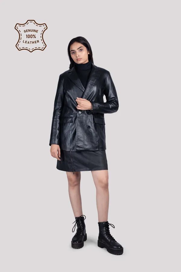 Black_Leather_Double_Breasted_Blazer_For_Women