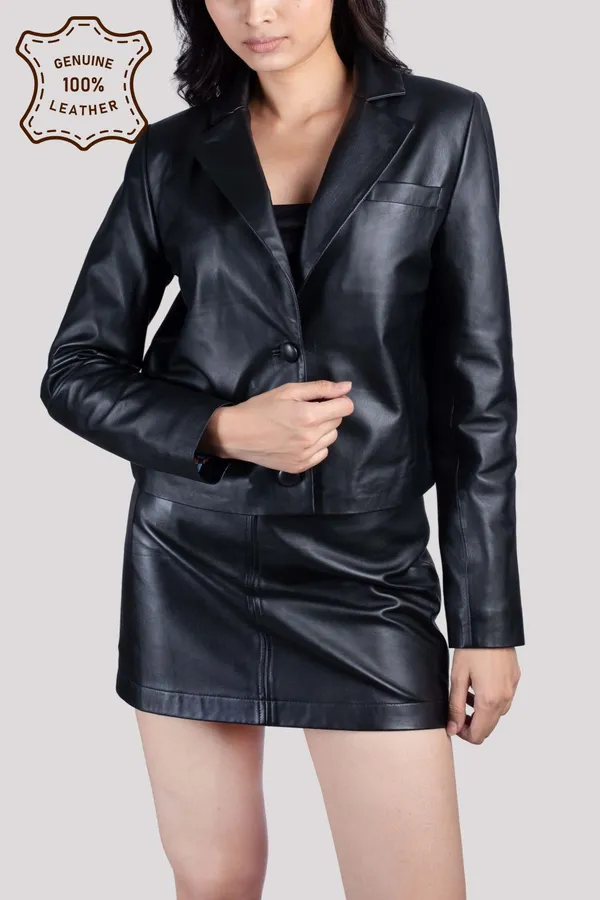 Black_Leather_Short_Blazer_For_Women