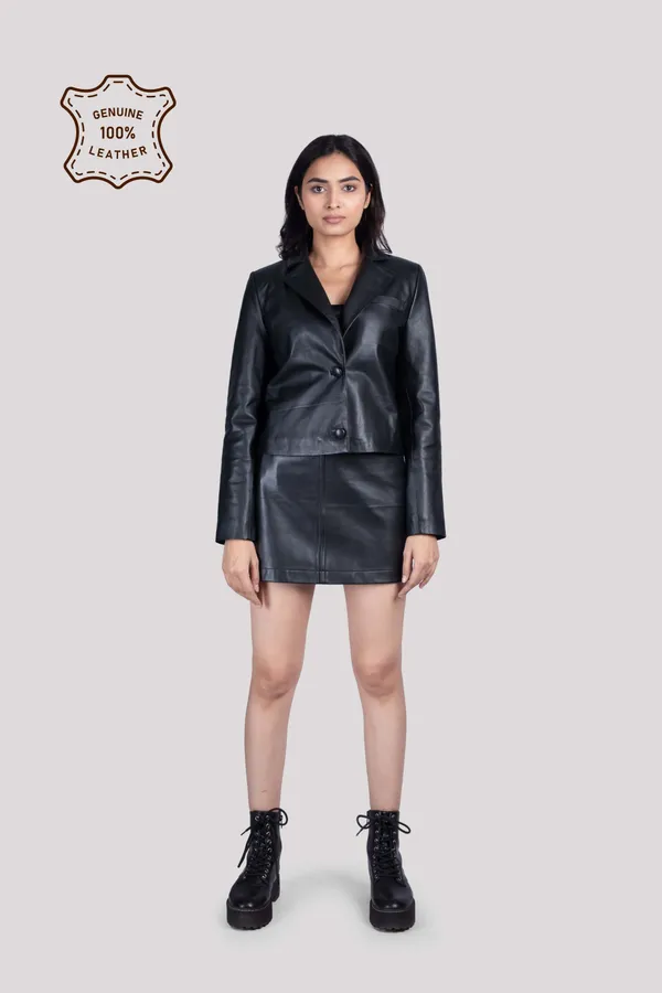 Black_Leather_Short_Blazer_For_Women