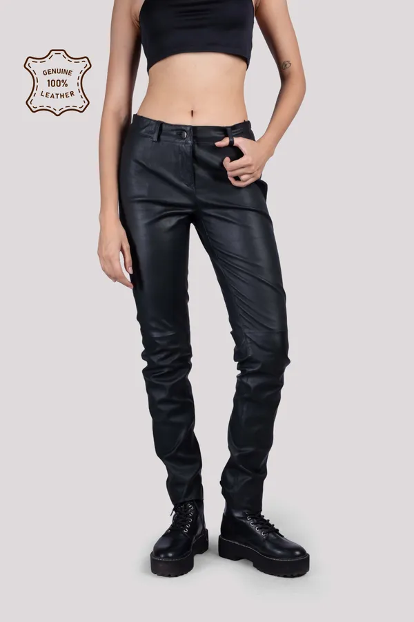Black_Stretch_Leather_Real_Jeans_For_Women