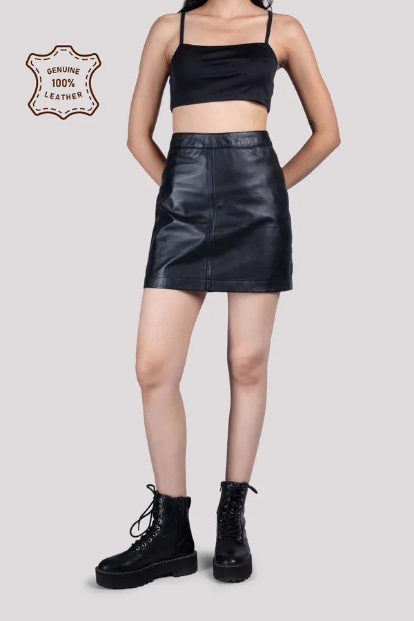 Black_Leather_Pencil_Short_Skirt_For_Women