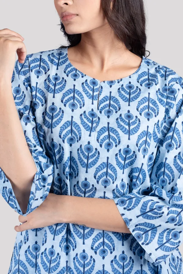 Blue_Soft_Cotton_Night_Suit_Set_For_Women