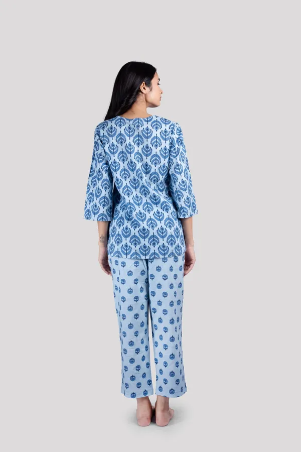 Blue_Soft_Cotton_Night_Suit_Set_For_Women