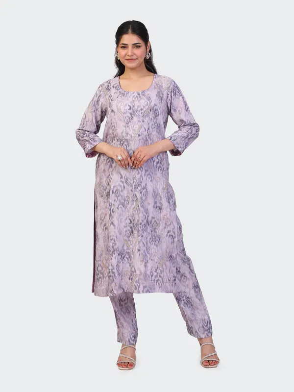 Purple_Cotton_Mauve_Hand_Embroidered_Sleeves_Kurta_Set_With_Dupatta_For_Women