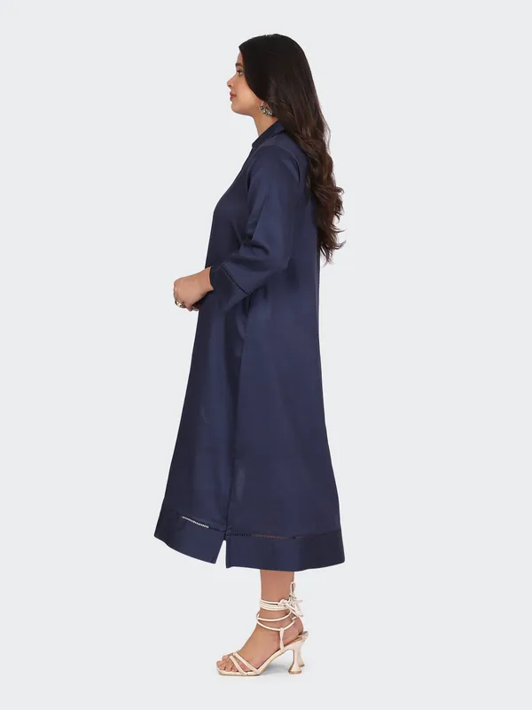 Navy_Cotton_Lace_Sleeves_Bottom_Collared_Dress_For_Women