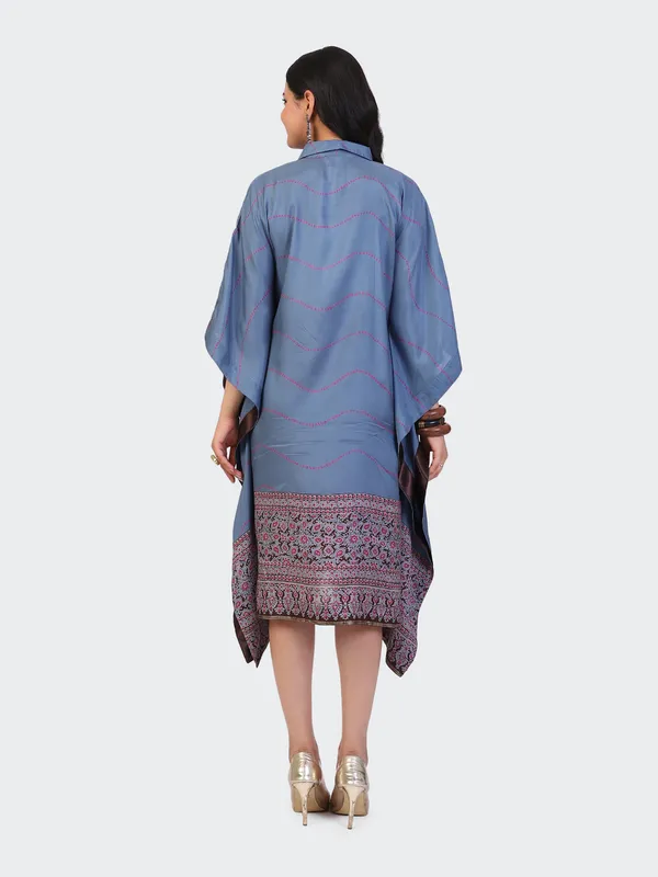 Blue_Cotton_Turquoise_Mirror_Work_Embroidered_Front_Kaftan_Dress_For_Women