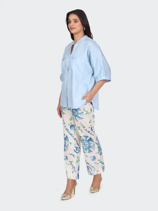Sky_Blue_Cotton_Kimono_Sleeves_Decorative_Lace_Back_Co_Ord_Set_For_Women