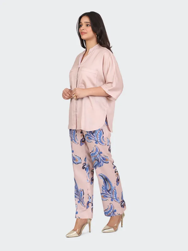 Pink_Cotton_Dusty_Rose_Kimono_Sleeves_Decorative_Lace_Back_Co_Ord_Set_For_Women