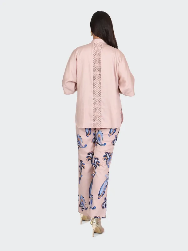 Pink_Cotton_Dusty_Rose_Kimono_Sleeves_Decorative_Lace_Back_Co_Ord_Set_For_Women