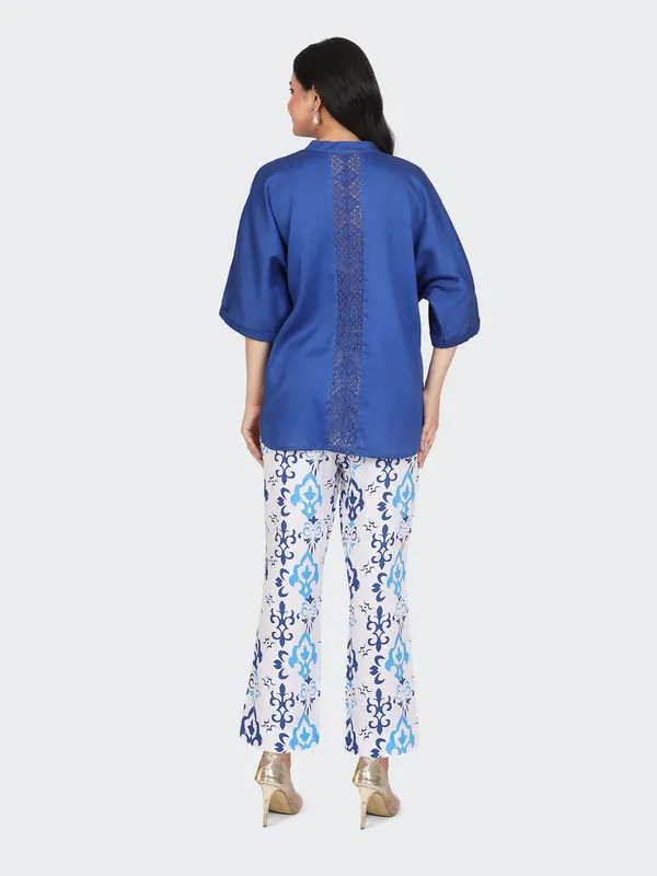 Blue_Cotton_Royal_Kimono_Sleeves_Decorative_Lace_Back_Co_Ord_Set_For_Women