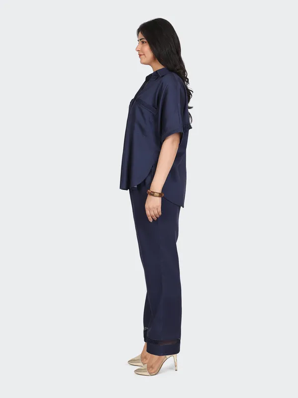 Blue_Cotton_Navy_Decorative_Lace_Pockets_Sleeves_Back_Co_Ord_Set_For_Women