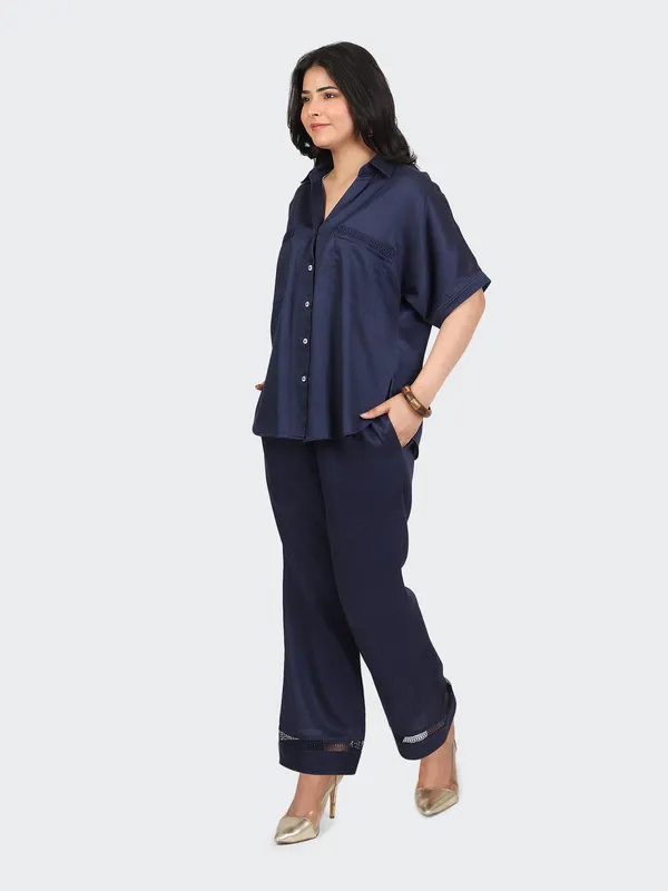 Blue_Cotton_Navy_Decorative_Lace_Pockets_Sleeves_Back_Co_Ord_Set_For_Women