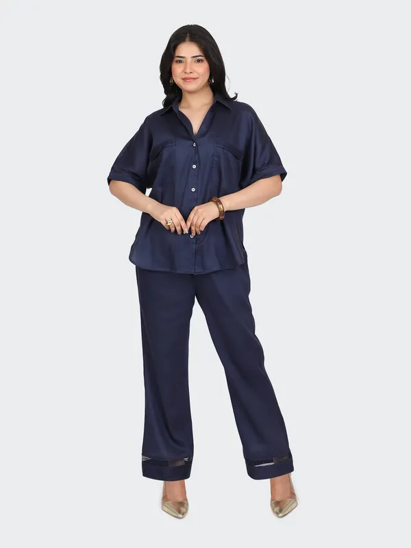 Blue_Cotton_Navy_Decorative_Lace_Pockets_Sleeves_Back_Co_Ord_Set_For_Women
